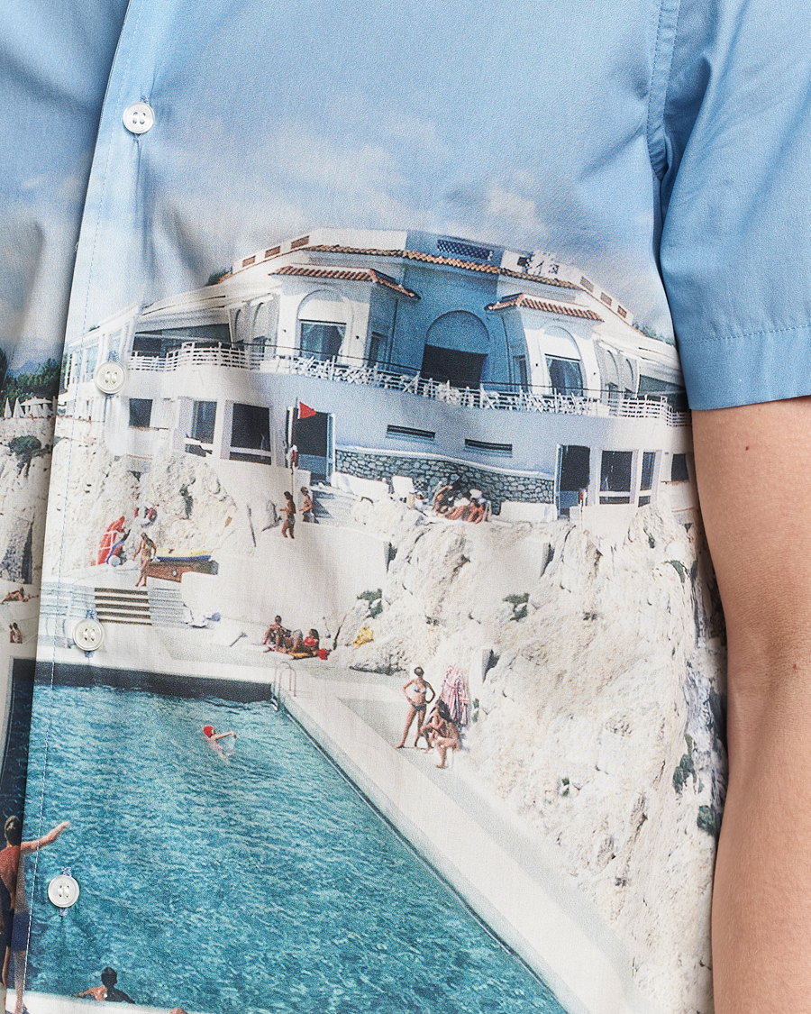 Uomini | Camicie | Orlebar Brown | Hibbert Photographic Roc Pool Shirt Blue