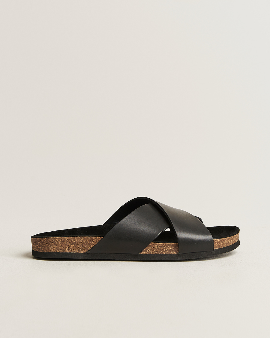 Uomini | Myrqvist Solvik Sandals Black Calf | Myrqvist | Solvik Sandals Black Calf