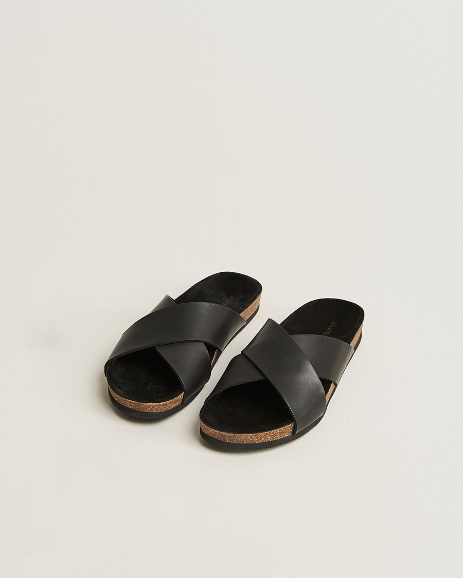 Uomini | Myrqvist Solvik Sandals Black Calf | Myrqvist | Solvik Sandals Black Calf