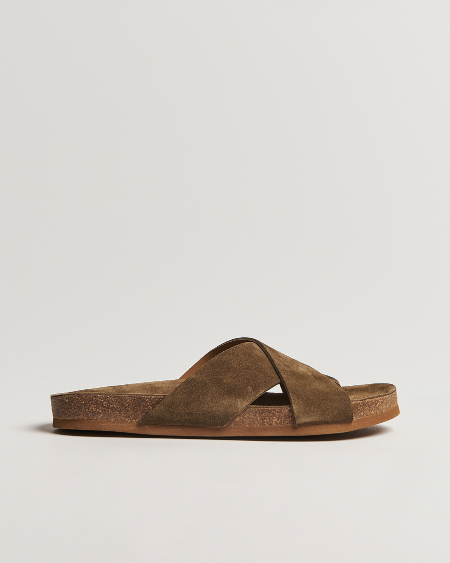Uomini | Myrqvist Solvik Sandals Moss Green Suede | Myrqvist | Solvik Sandals Moss Green Suede