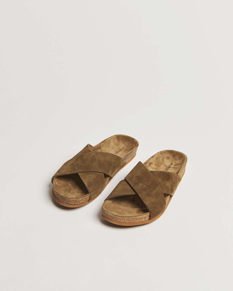 Uomini | Myrqvist Solvik Sandals Moss Green Suede | Myrqvist | Solvik Sandals Moss Green Suede