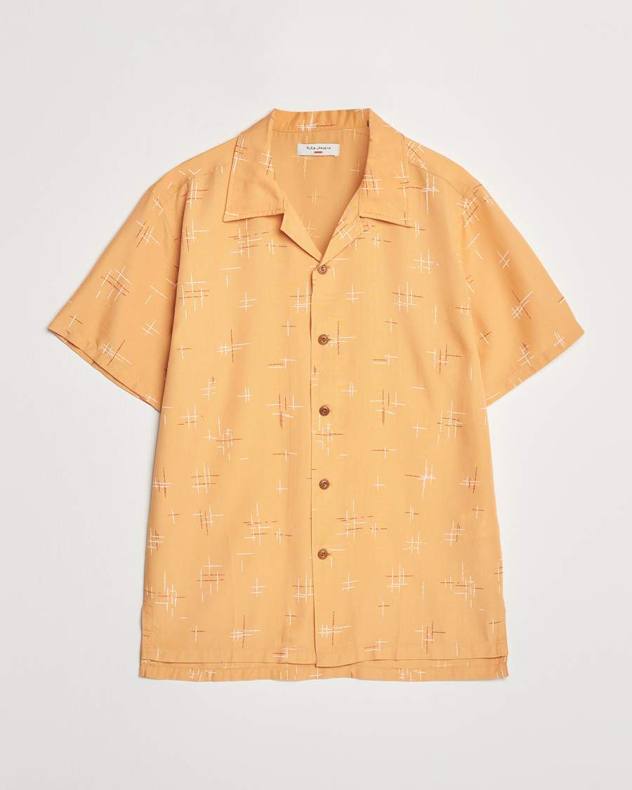 Uomini | Camicie | Nudie Jeans | Arvid 50s Hawaii Shirt Ochre