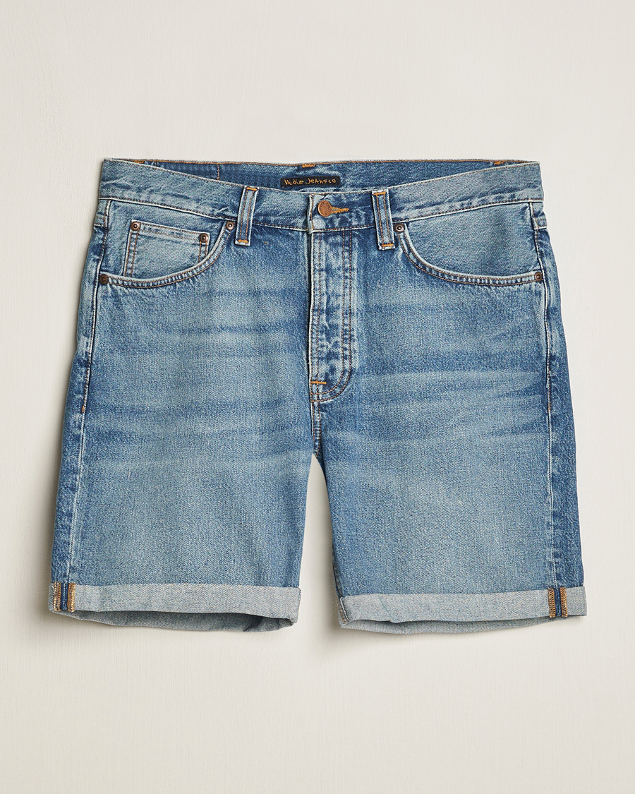 Uomini | Pantaloncini | Nudie Jeans | Josh Denim Shorts Blue Haze