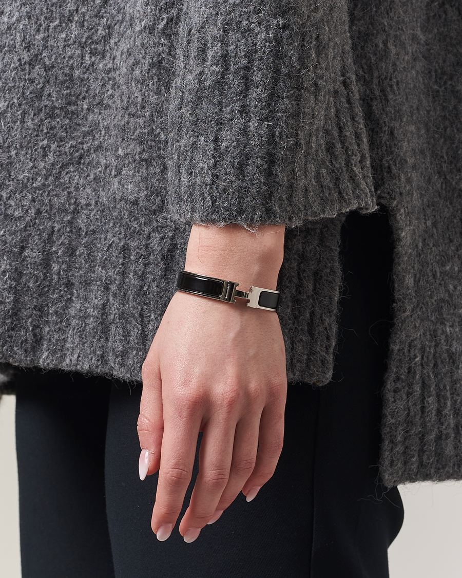 Uomini | Hermès Pre-Owned Clic H Bracelet Black | Hermès Pre-Owned | Clic H Bracelet Black