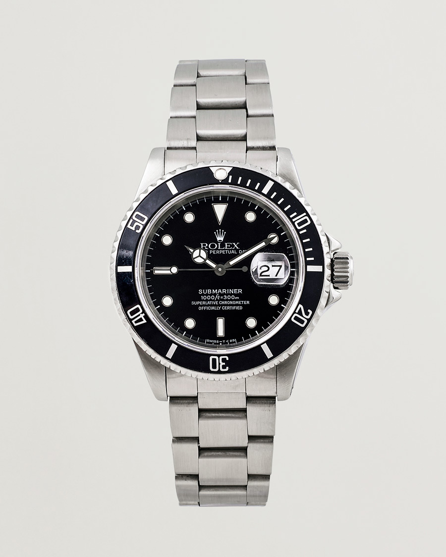 Uomini | Rolex Pre-Owned Submariner 16610 Oyster Perpetual Steel Black Silver | Rolex Pre-Owned | Submariner 16610 Oyster Perpetual Steel Black Silver