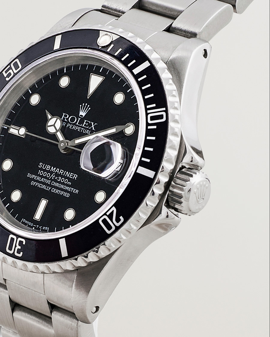 Uomini | Rolex Pre-Owned Submariner 16610 Oyster Perpetual Steel Black Silver | Rolex Pre-Owned | Submariner 16610 Oyster Perpetual Steel Black Silver