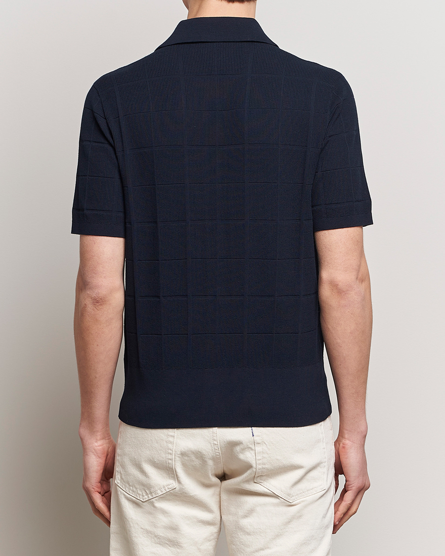 Uomini | Polo | Tiger of Sweden | Araawen Short Sleeve Knitted Polo Light Ink