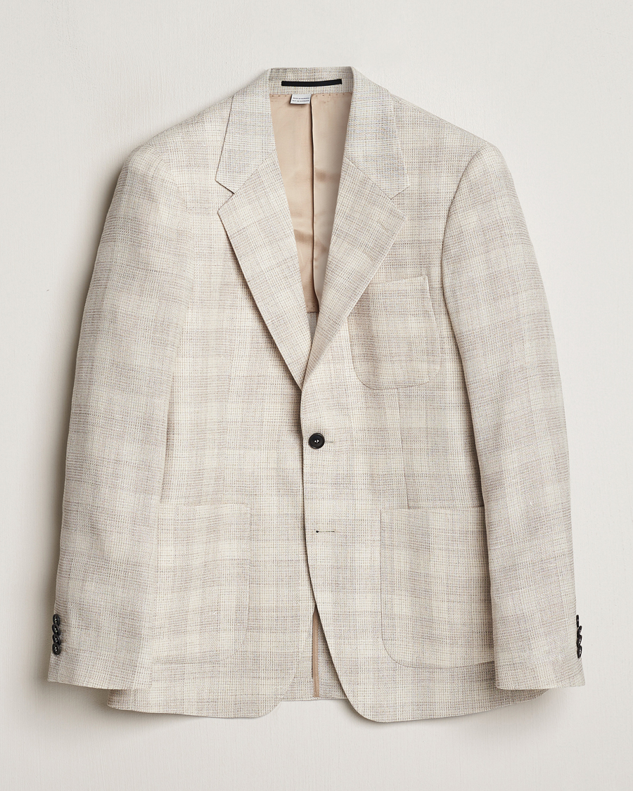 Uomini | Blazers | Tiger of Sweden | Julien Half Lined Checked Blazer Natural White
