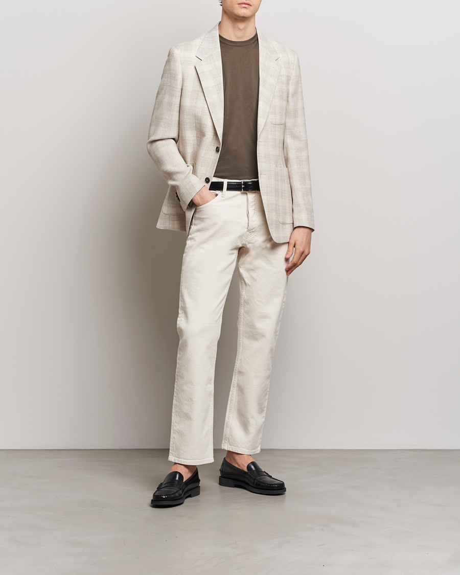 Uomini | Blazers | Tiger of Sweden | Julien Half Lined Checked Blazer Natural White