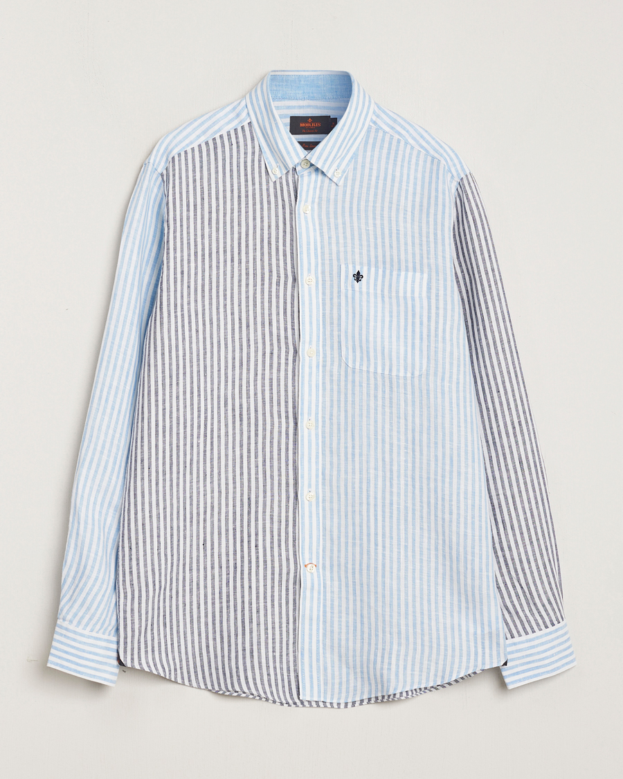 Uomini | Camicie | Morris | Douglas Linen Mix Shirt Blue