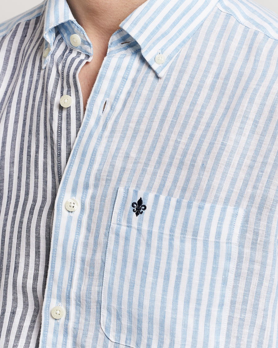 Uomini | Camicie | Morris | Douglas Linen Mix Shirt Blue