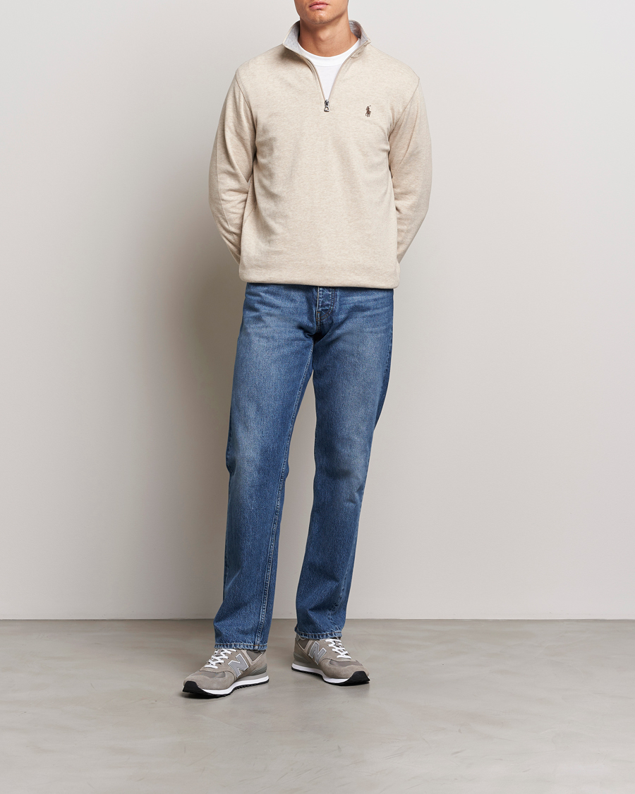 Uomini | Maglieria | Polo Ralph Lauren | Tech Double Knit Half Zip Expedition Dune Heather