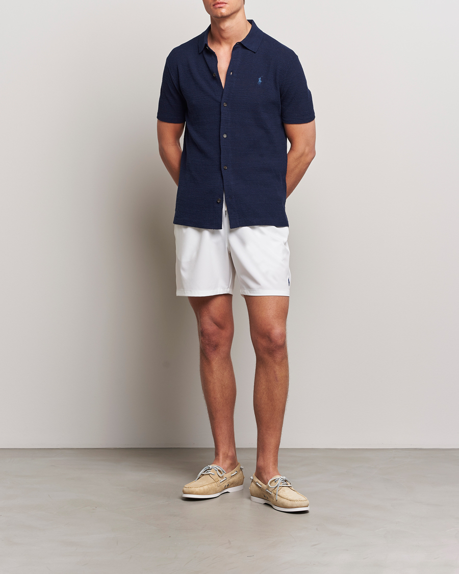 Uomini | Camicie | Polo Ralph Lauren | Textured Knitted Short Sleeve Shirt Bright Navy