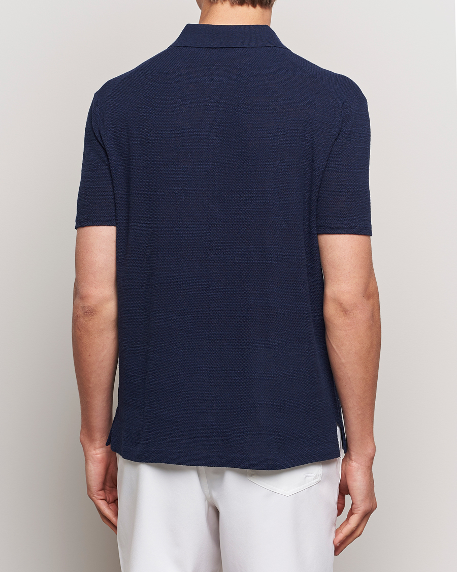 Uomini | Camicie | Polo Ralph Lauren | Textured Knitted Short Sleeve Shirt Bright Navy