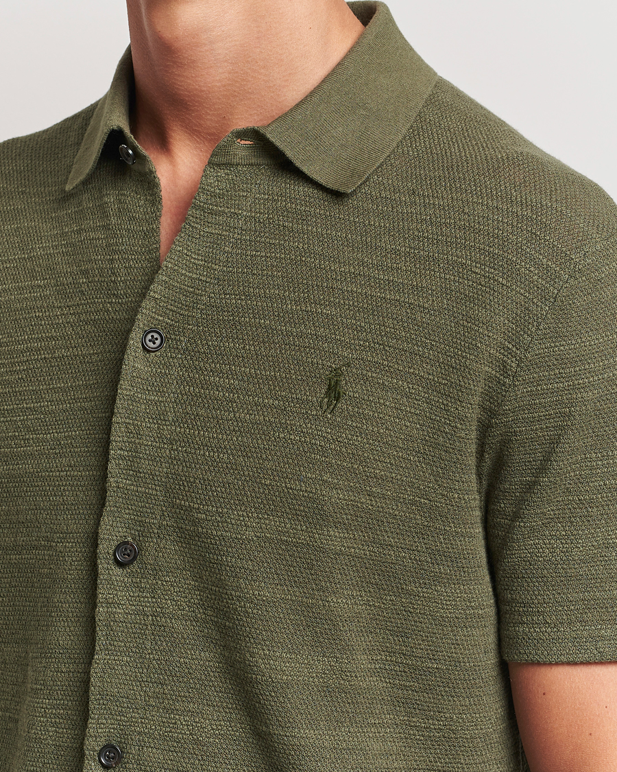 Uomini | Camicie | Polo Ralph Lauren | Textured Knitted Short Sleeve Shirt Thermal Green