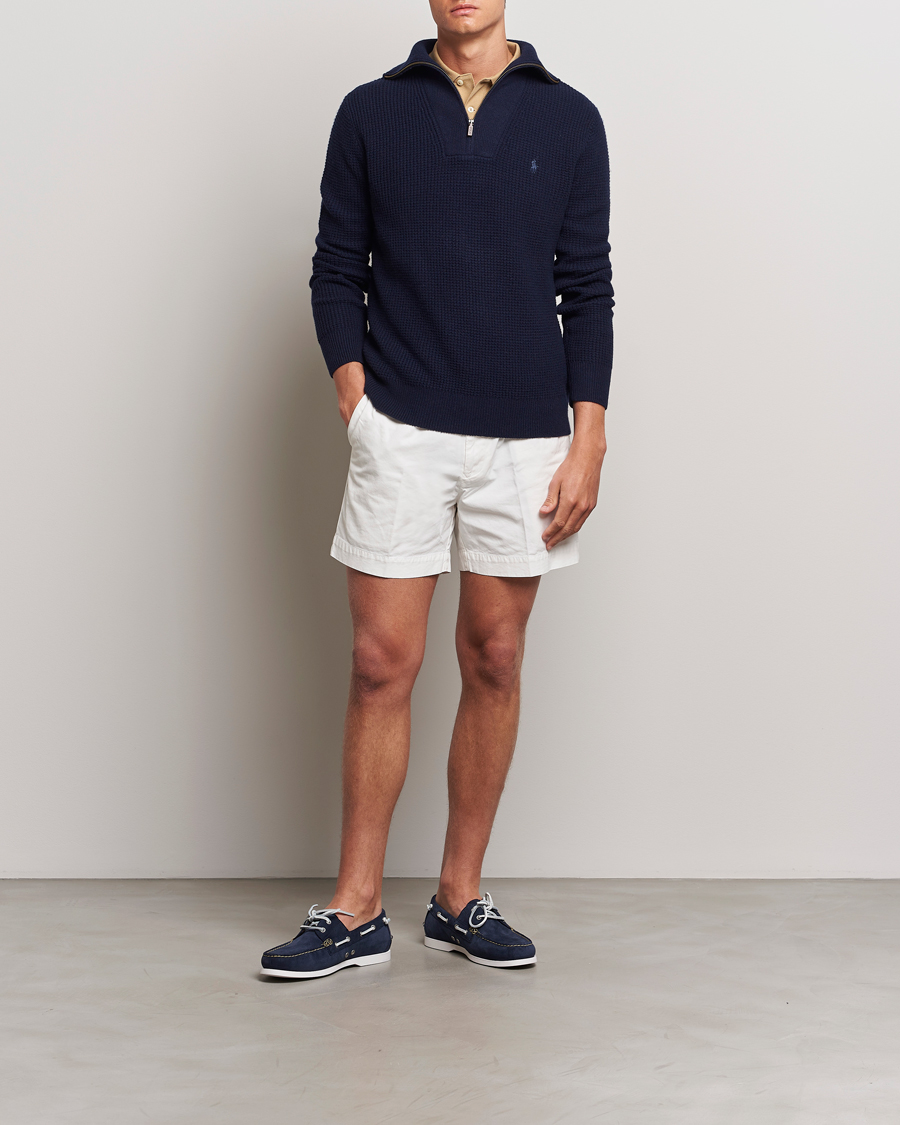 Uomini | Maglieria | Polo Ralph Lauren | Cotton/Wool Knitted Half Zip Hunter Navy