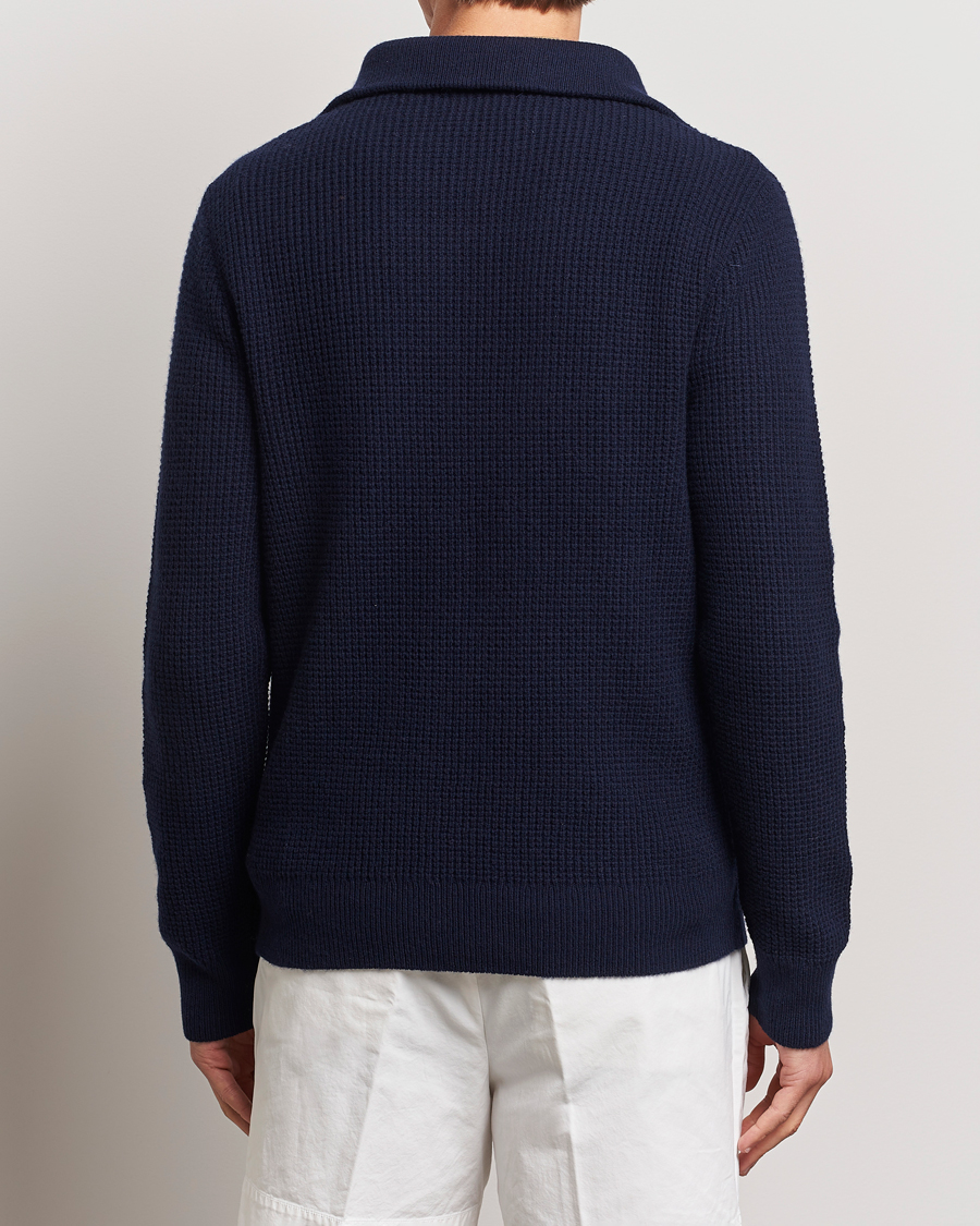 Uomini | Maglieria | Polo Ralph Lauren | Cotton/Wool Knitted Half Zip Hunter Navy