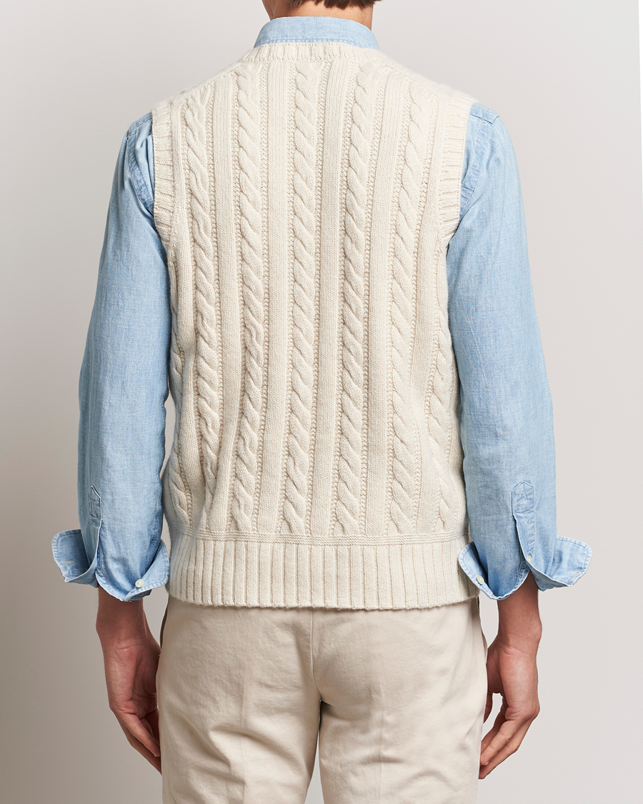 Uomini | Maglieria | Polo Ralph Lauren | Cotton Aran Knitted Vest Cream