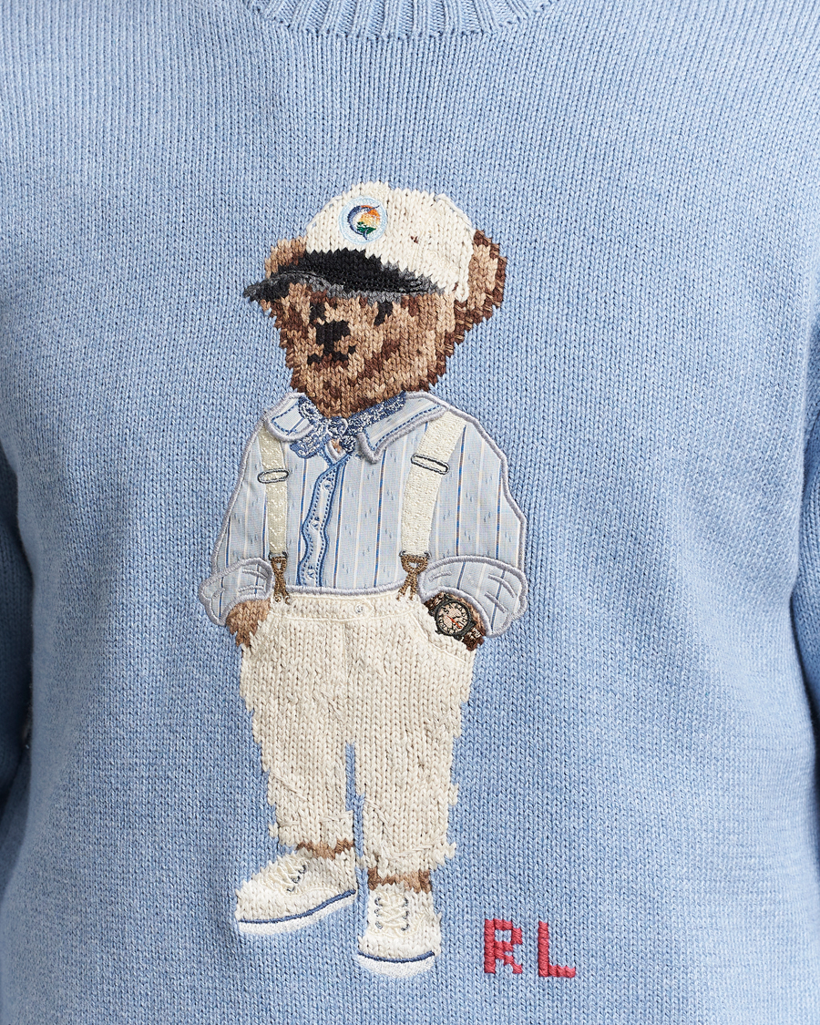 Uomini | Maglieria | Polo Ralph Lauren | Knitted Hemingway Bear Sweater Driftwood Blue