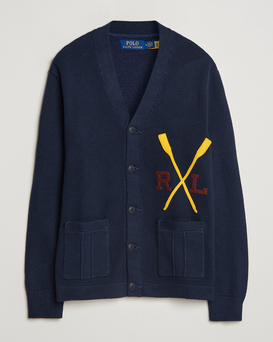 Uomini | Maglieria | Polo Ralph Lauren | RL Rowing Knitted Cardigan Aviator Navy
