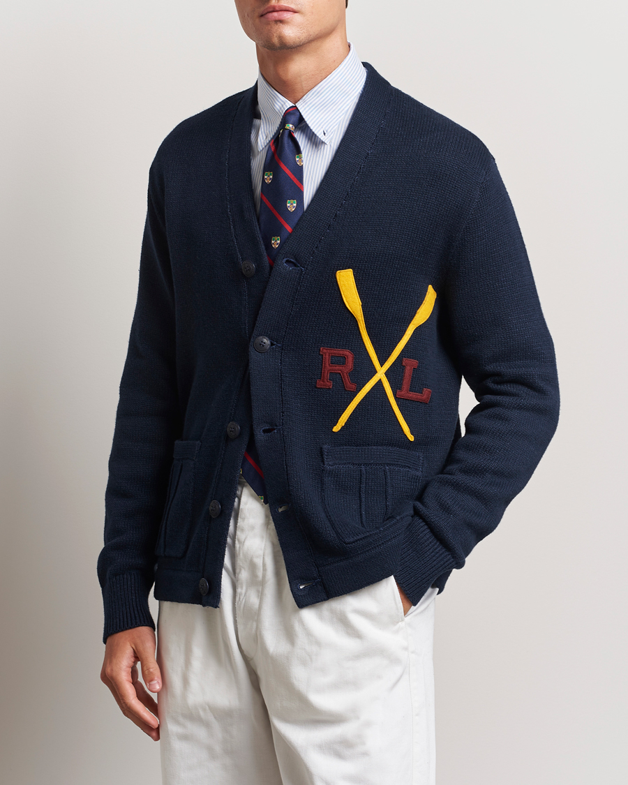 Uomini | Maglieria | Polo Ralph Lauren | RL Rowing Knitted Cardigan Aviator Navy