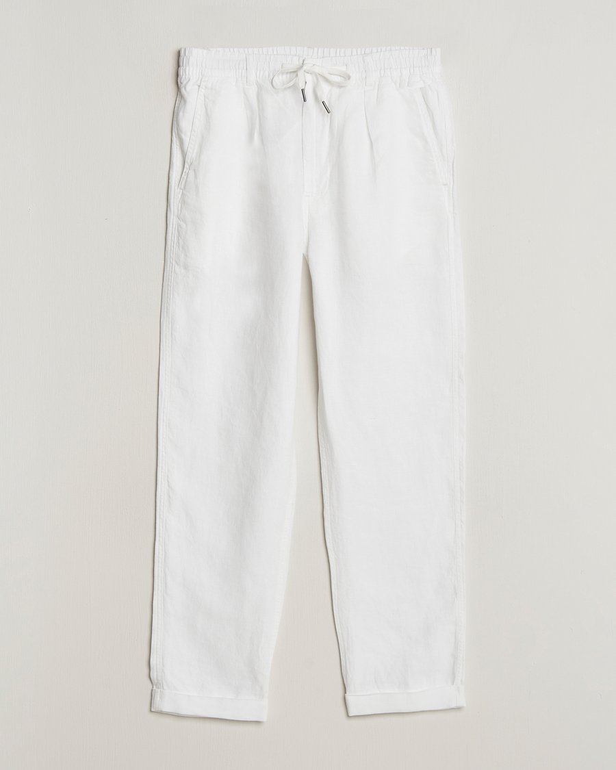 Uomini | Pantaloni | Polo Ralph Lauren | Prepster Linen Trousers Ceramice White