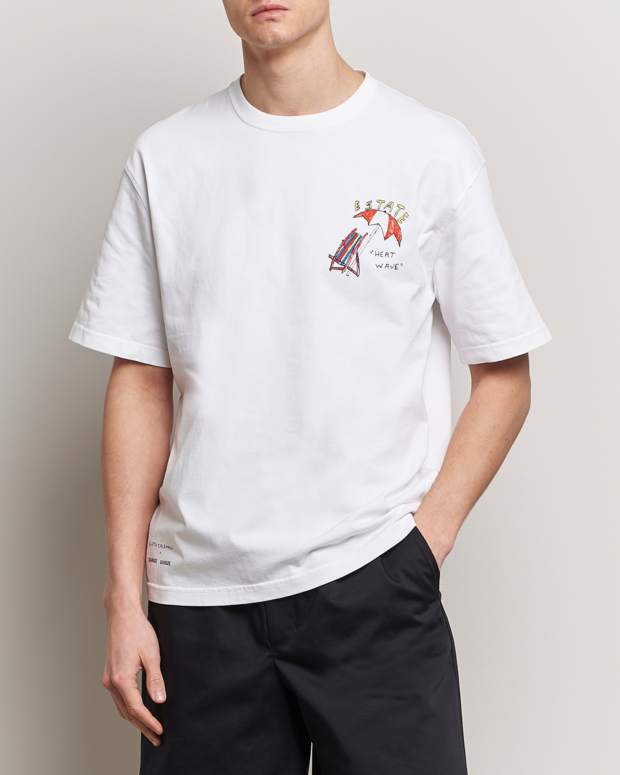 Uomini | T-shirt | Samsøe Samsøe | Sagiotto Printed Crew Neck T-Shirt White Estate