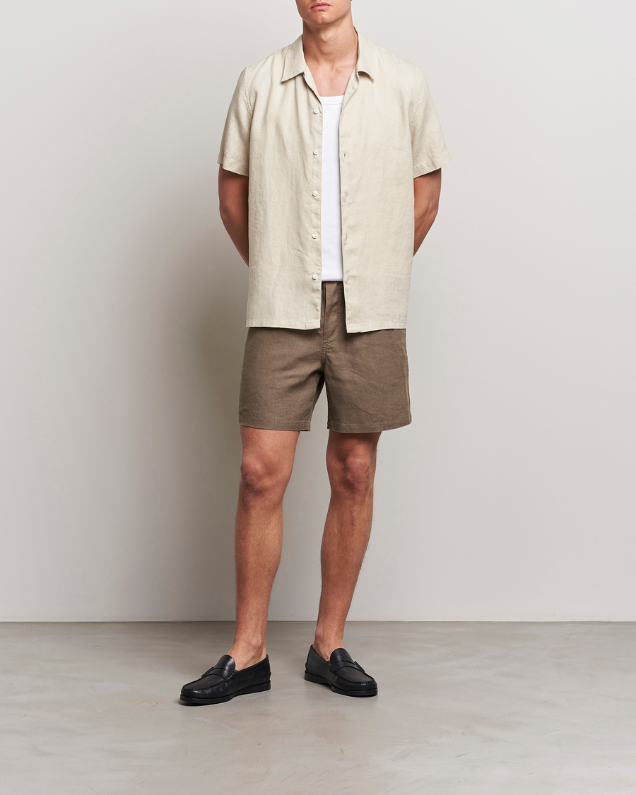 Uomini | Pantaloncini | Samsøe Samsøe | Sajabari Linen Drawstring Shorts Bungee Cord