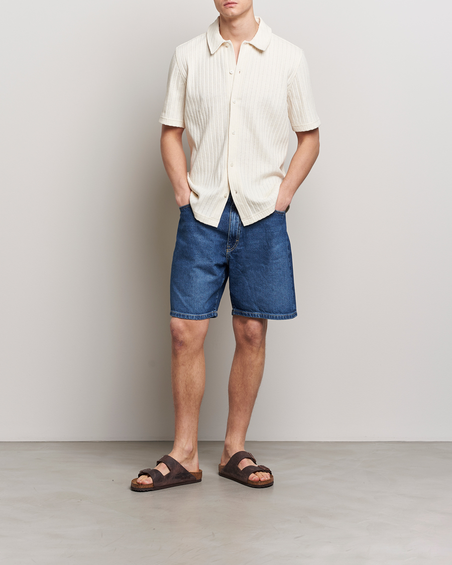 Uomini | Camicie | Samsøe Samsøe | Sakvistbro Structured Short Sleeve Shirt Clear Cream