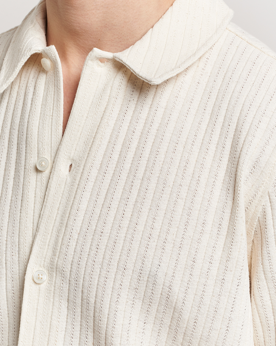 Uomini | Camicie | Samsøe Samsøe | Sakvistbro Structured Short Sleeve Shirt Clear Cream