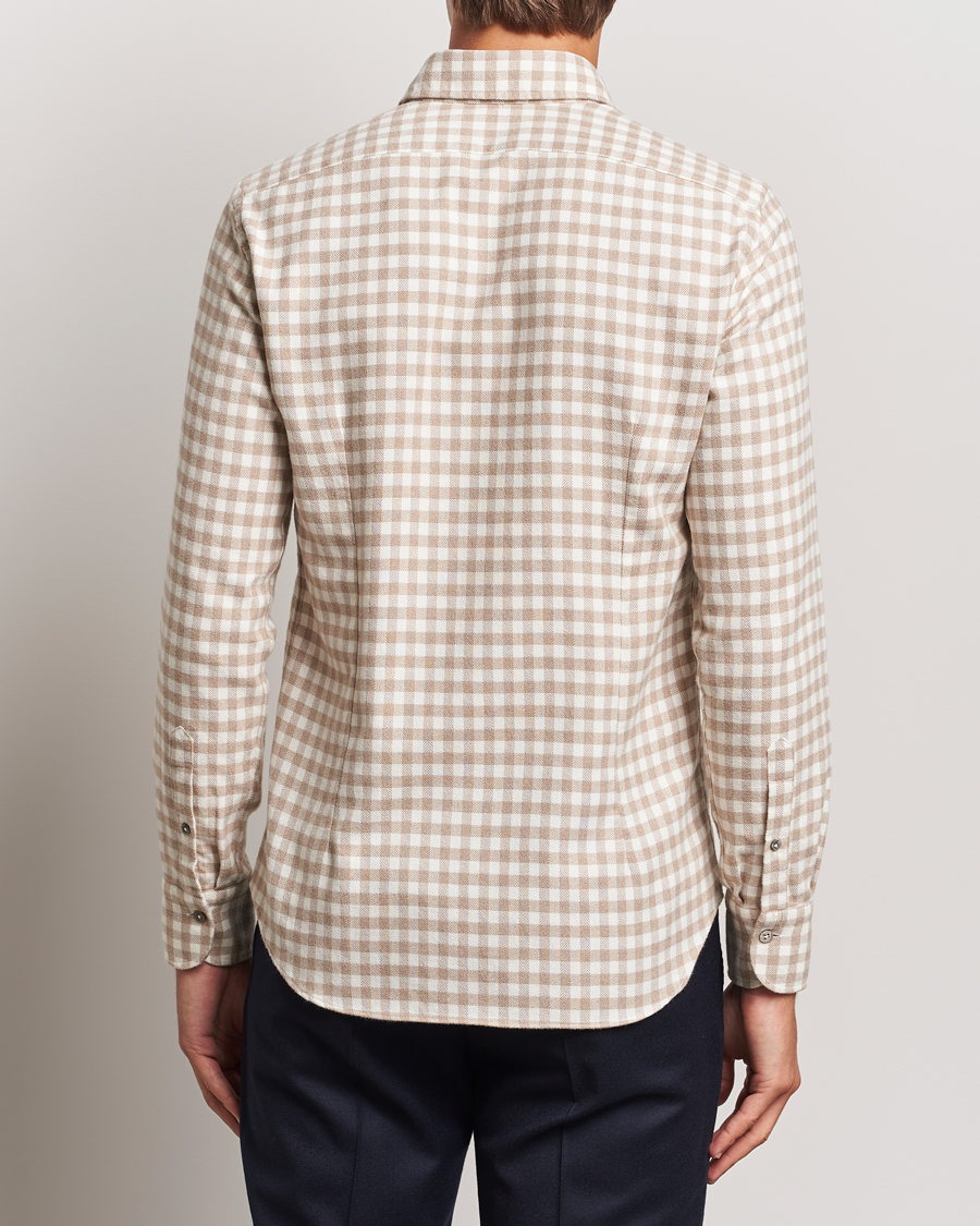 Uomini | Camicie | Grigio | Washed Flannel Shirt Beige Check