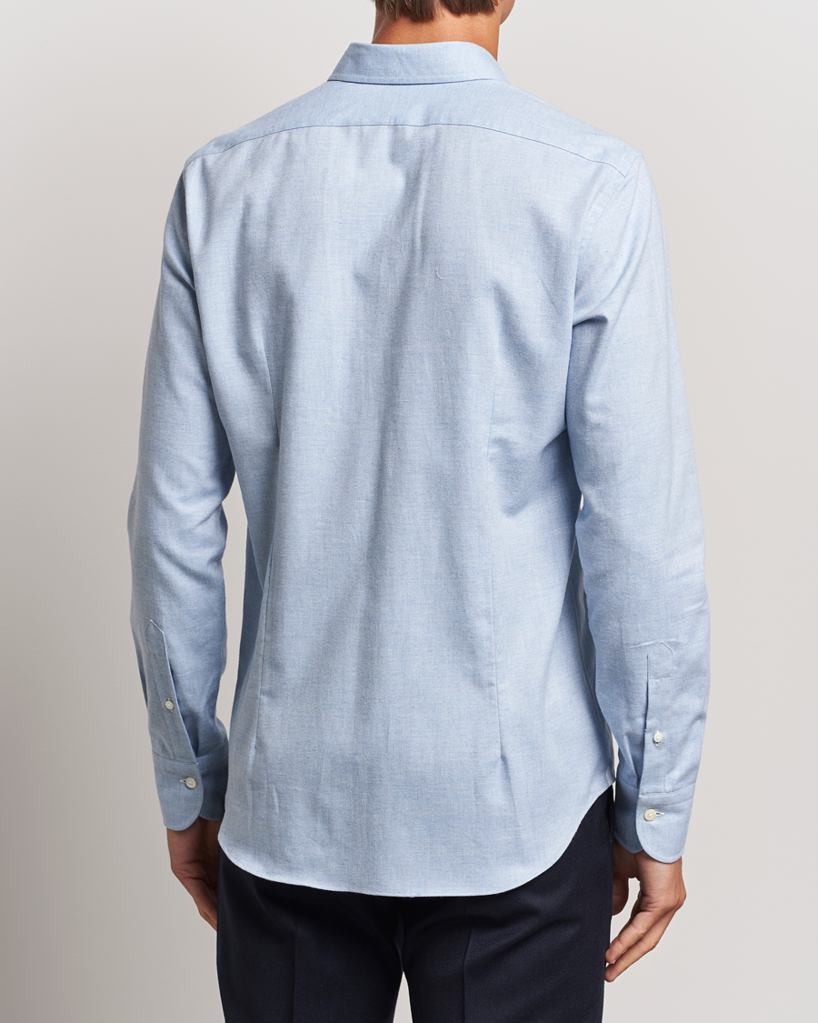 Uomini | Camicie | Grigio | Washed Flannel Shirt Light Blue