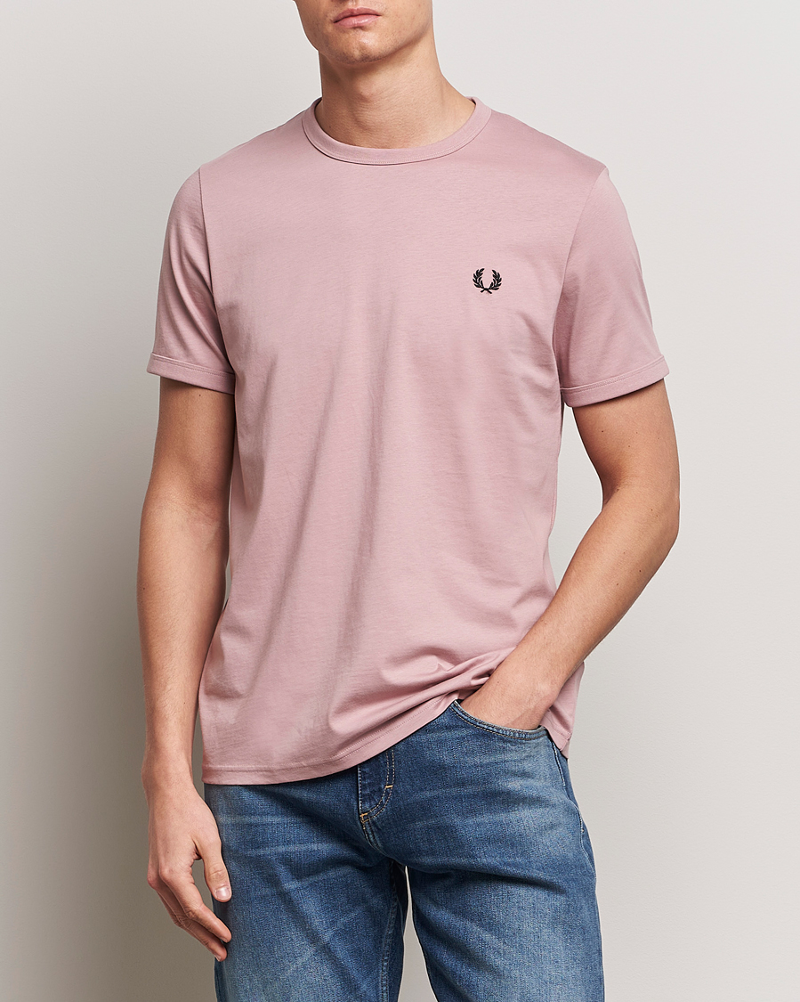 Uomini | T-shirt | Fred Perry | Ringer T-Shirt Dusty Rose Pink