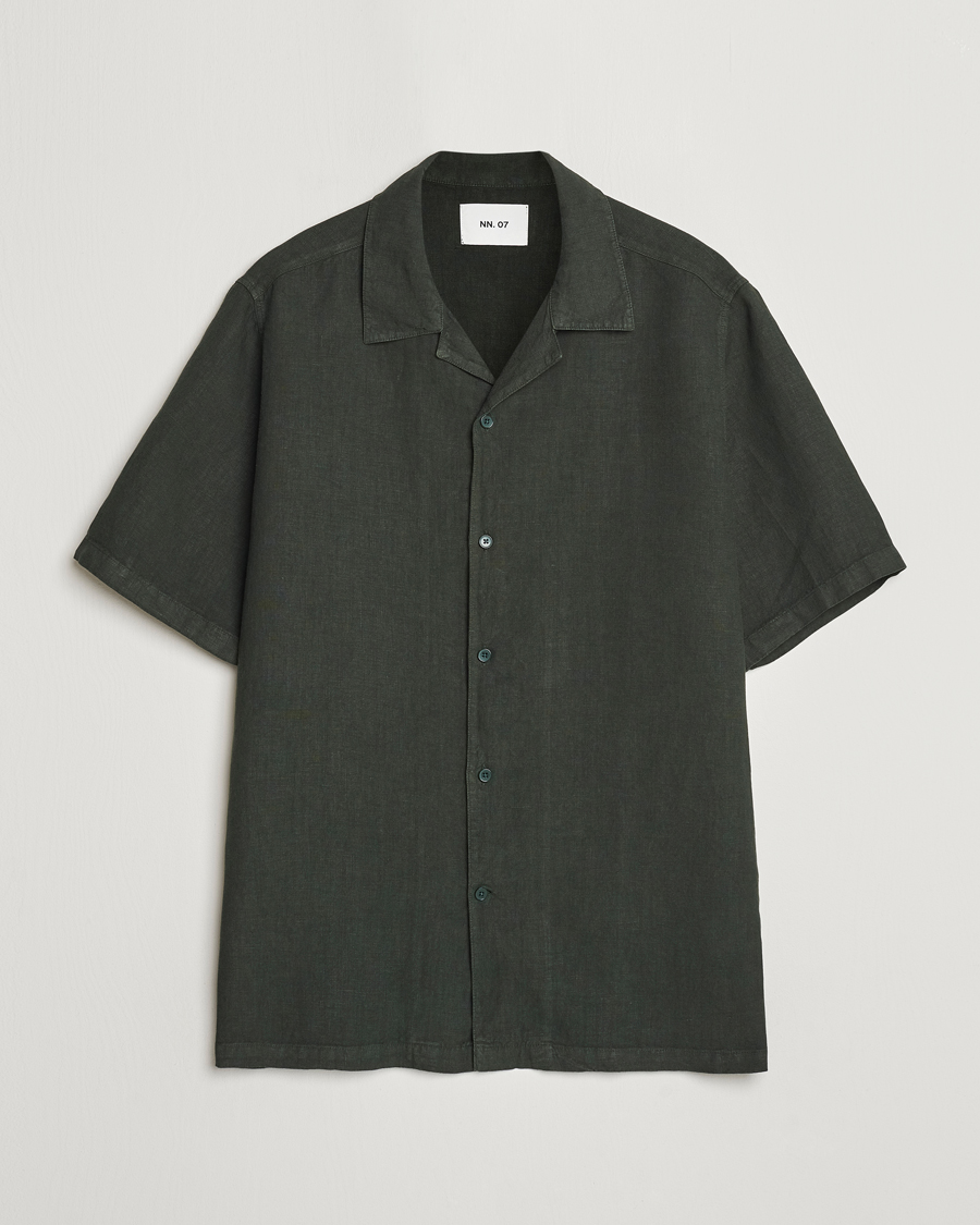 Uomini | Camicie | NN07 | Julio Linen Resort Shirt Rosin Green