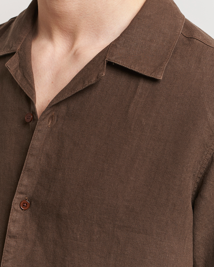 Uomini | Camicie | NN07 | Julio Linen Resort Shirt Cocoa Brown