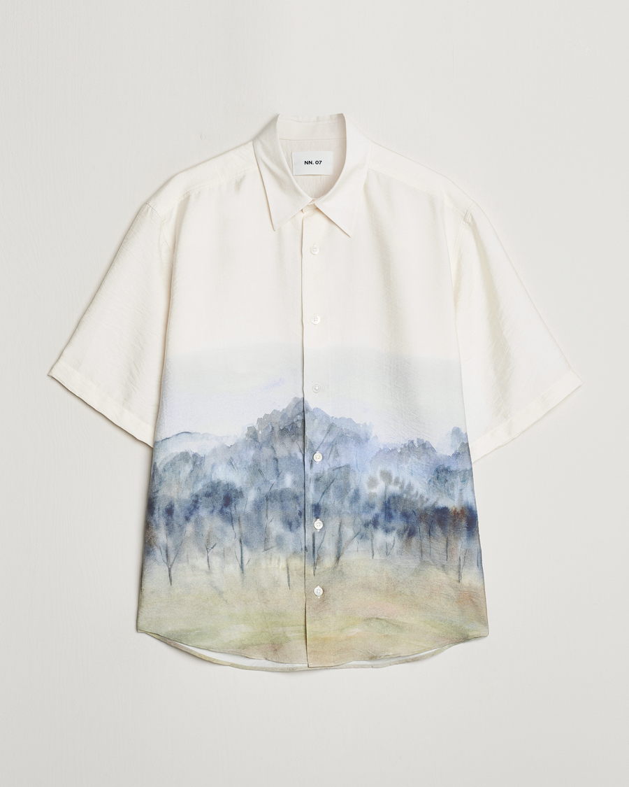 Uomini | Camicie | NN07 | Quinsy Printed Short Sleeve Shirt White Multi