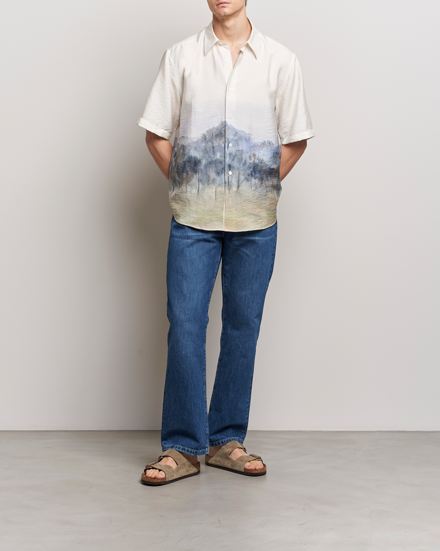 Uomini | Camicie | NN07 | Quinsy Printed Short Sleeve Shirt White Multi