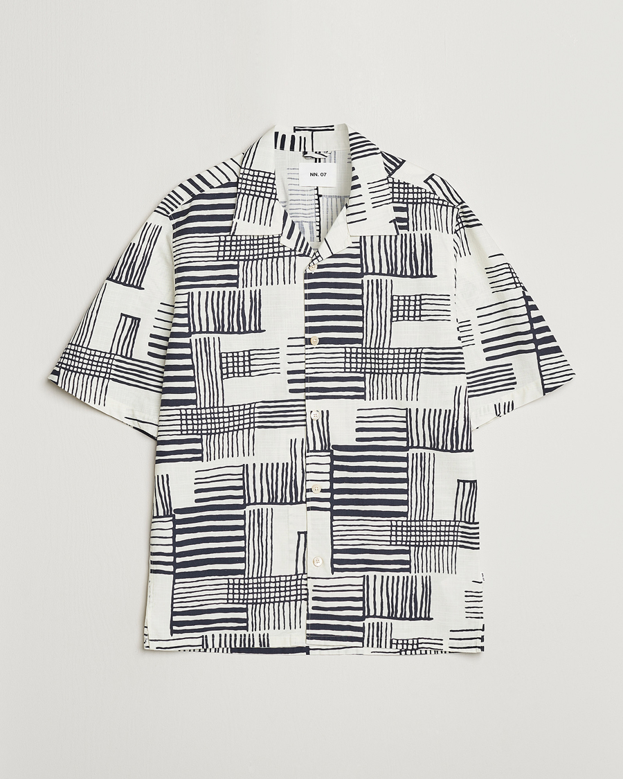 Uomini | Camicie | NN07 | Ole Printed Short Sleeve Shirt Black Multi