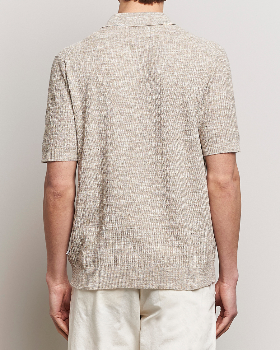 Uomini | Camicie | NN07 | Nolan Knitted Shirt Sleeve Shirt Greige Melange