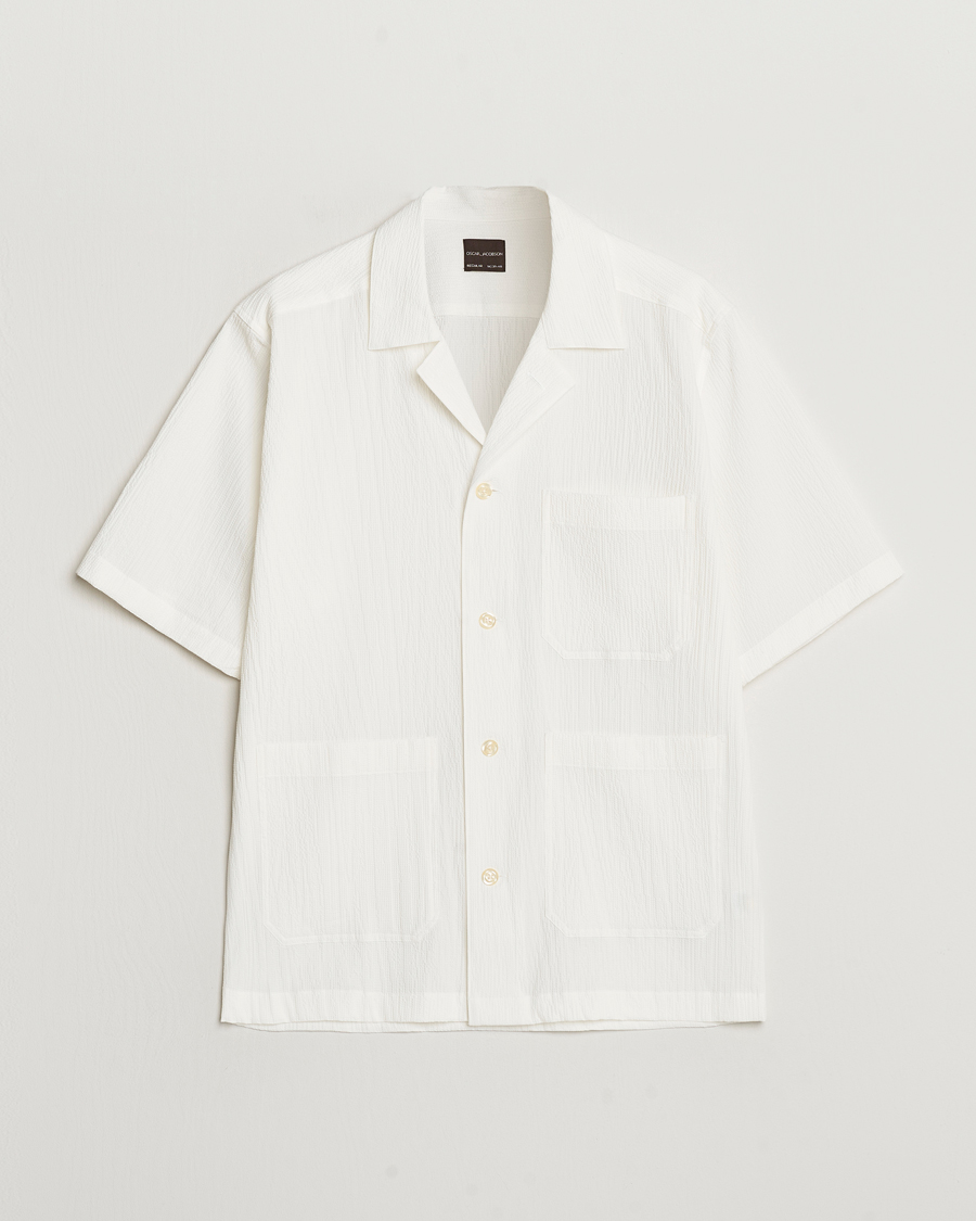 Uomini | Camicie | Oscar Jacobson | Hanks Reg Seersucker Shirt White