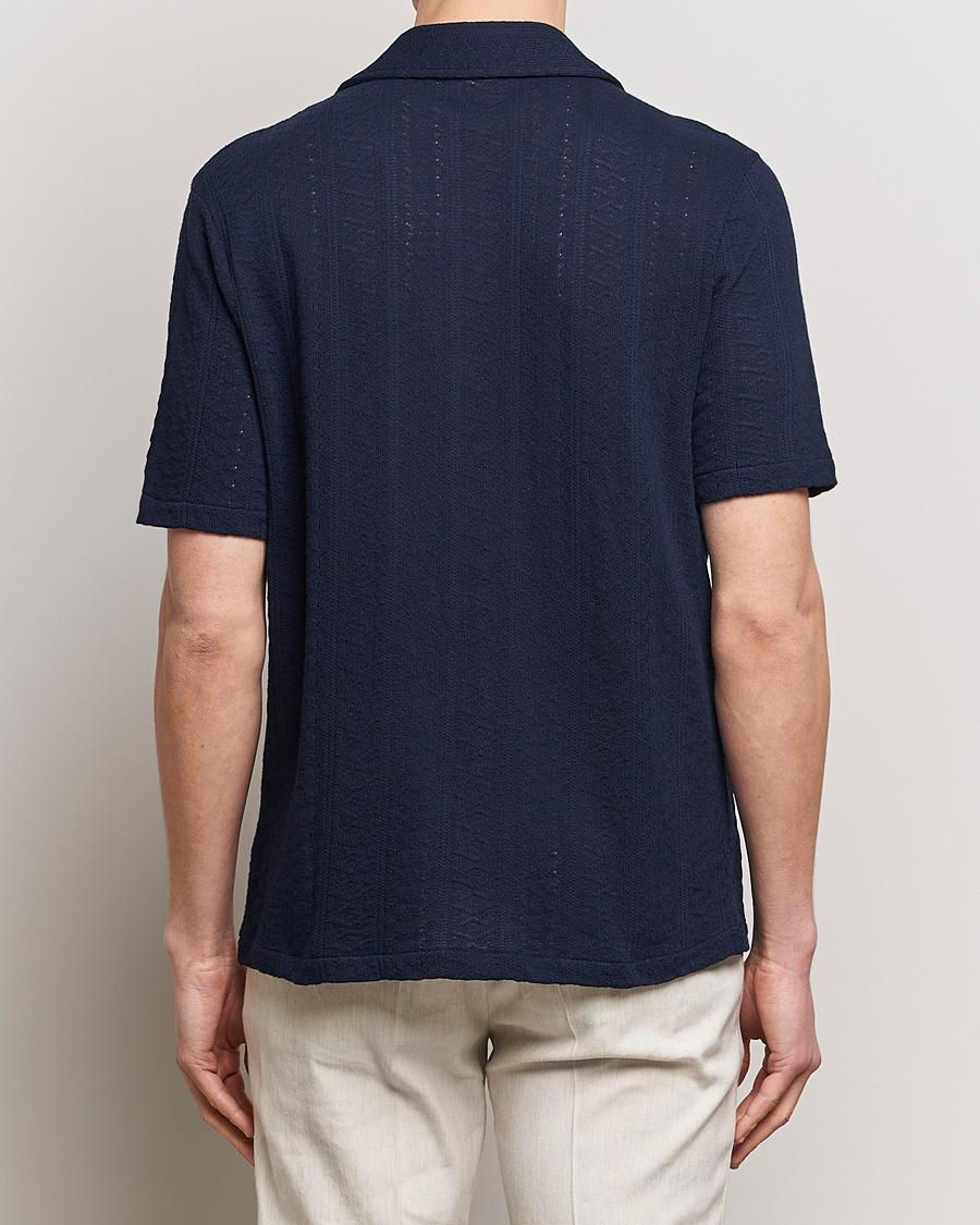 Uomini | Camicie | Oscar Jacobson | Mattis Reg Knitted Shirt Navy