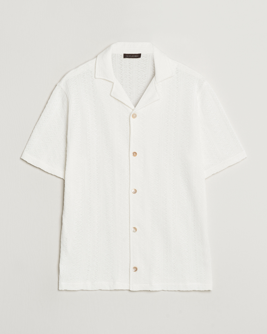 Uomini | Camicie | Oscar Jacobson | Mattis Reg Knitted Shirt White