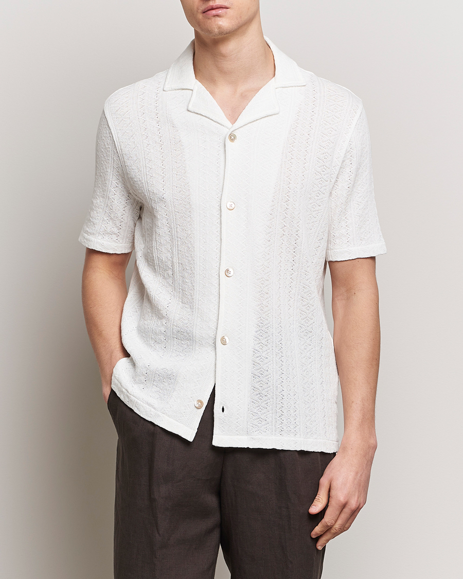 Uomini | Camicie | Oscar Jacobson | Mattis Reg Knitted Shirt White
