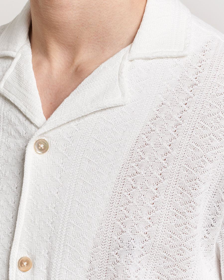 Uomini | Camicie | Oscar Jacobson | Mattis Reg Knitted Shirt White