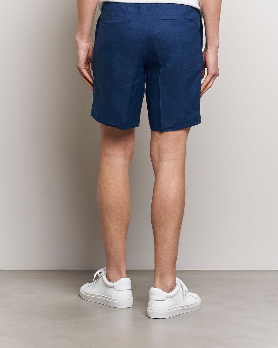 Uomini | Pantaloncini | J.Lindeberg | Baron Linen Shorts Estate Blue