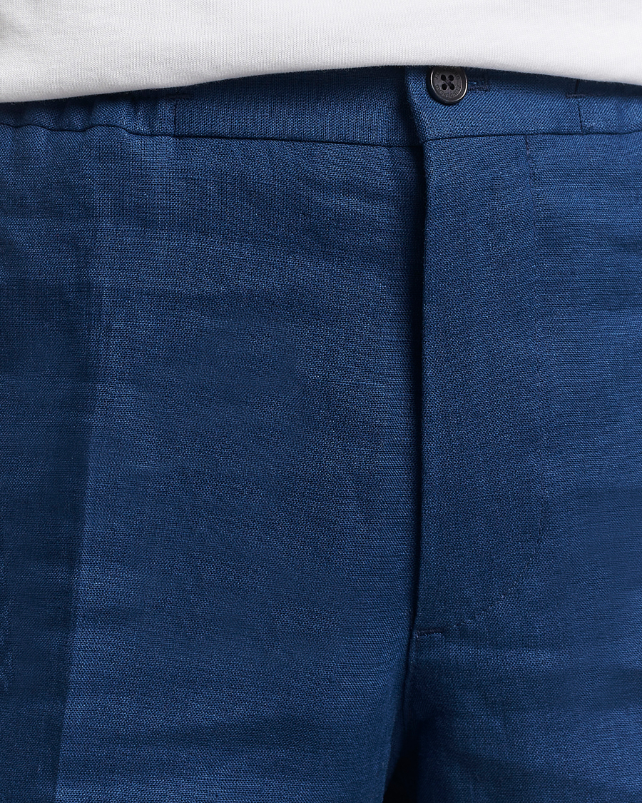 Uomini | Pantaloncini | J.Lindeberg | Baron Linen Shorts Estate Blue