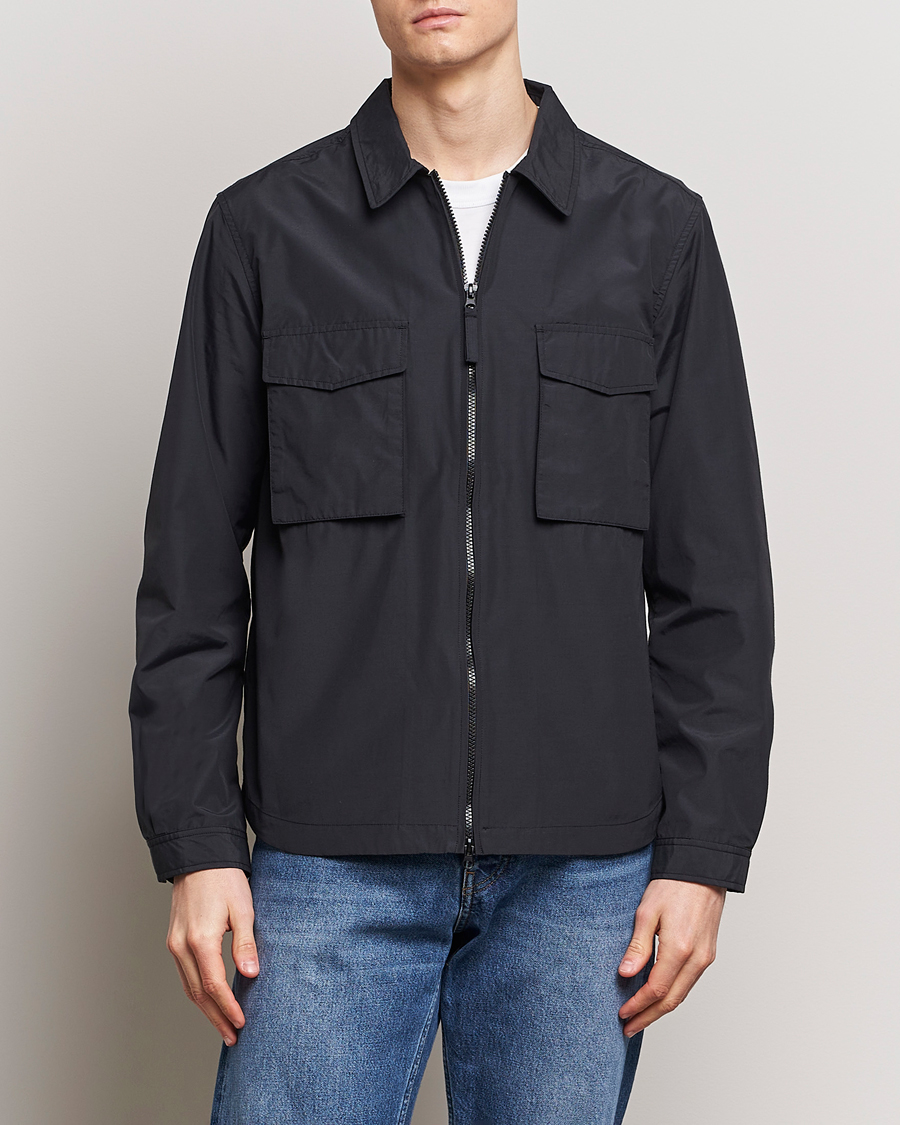 Uomini | Camicie | A Day's March | Buxton Nylon Overshirt Black