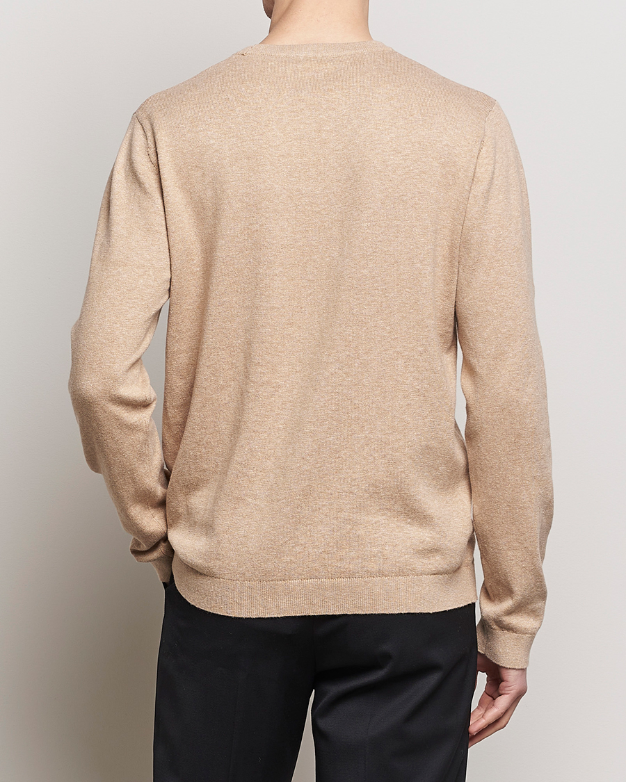 Uomini | Maglieria | A Day's March | Alagon Cotton/Linen Crew Khaki