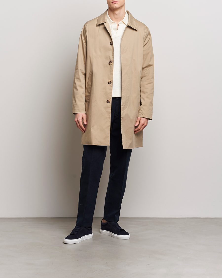 Uomini | Pantaloni | A Day's March | Miller Cotton/Lyocell Trousers Navy
