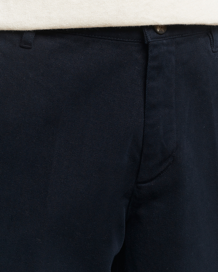 Uomini | Pantaloni | A Day's March | Miller Cotton/Lyocell Trousers Navy